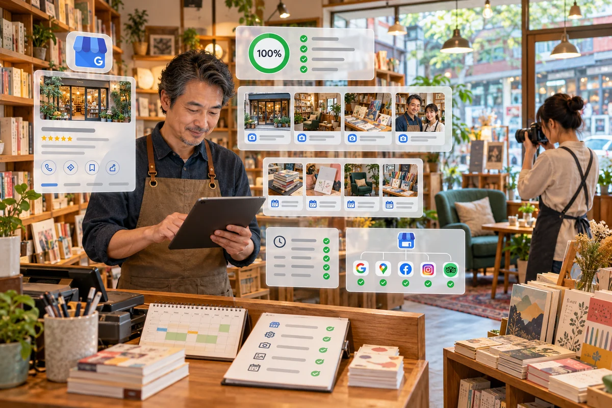 書店業者整理 Google 商家檔案與店內照片