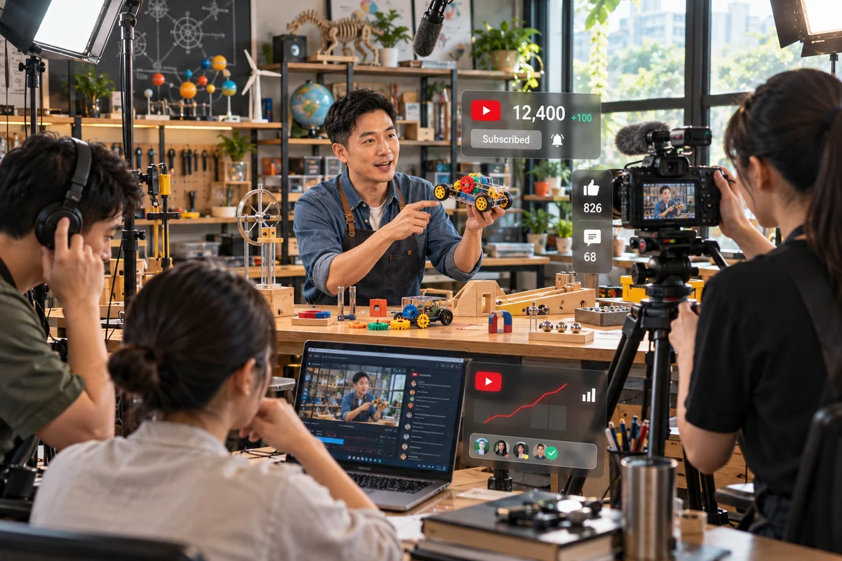 科學手作教室錄製 YouTube 教學影片